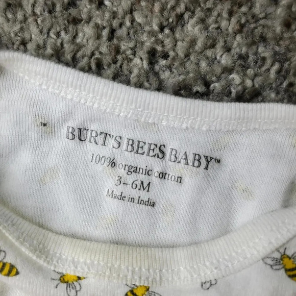 Burt's Bees Baby Honey Bee Organic Snap Button Bottom Footed Sleep & Play - Picture 3 of 7